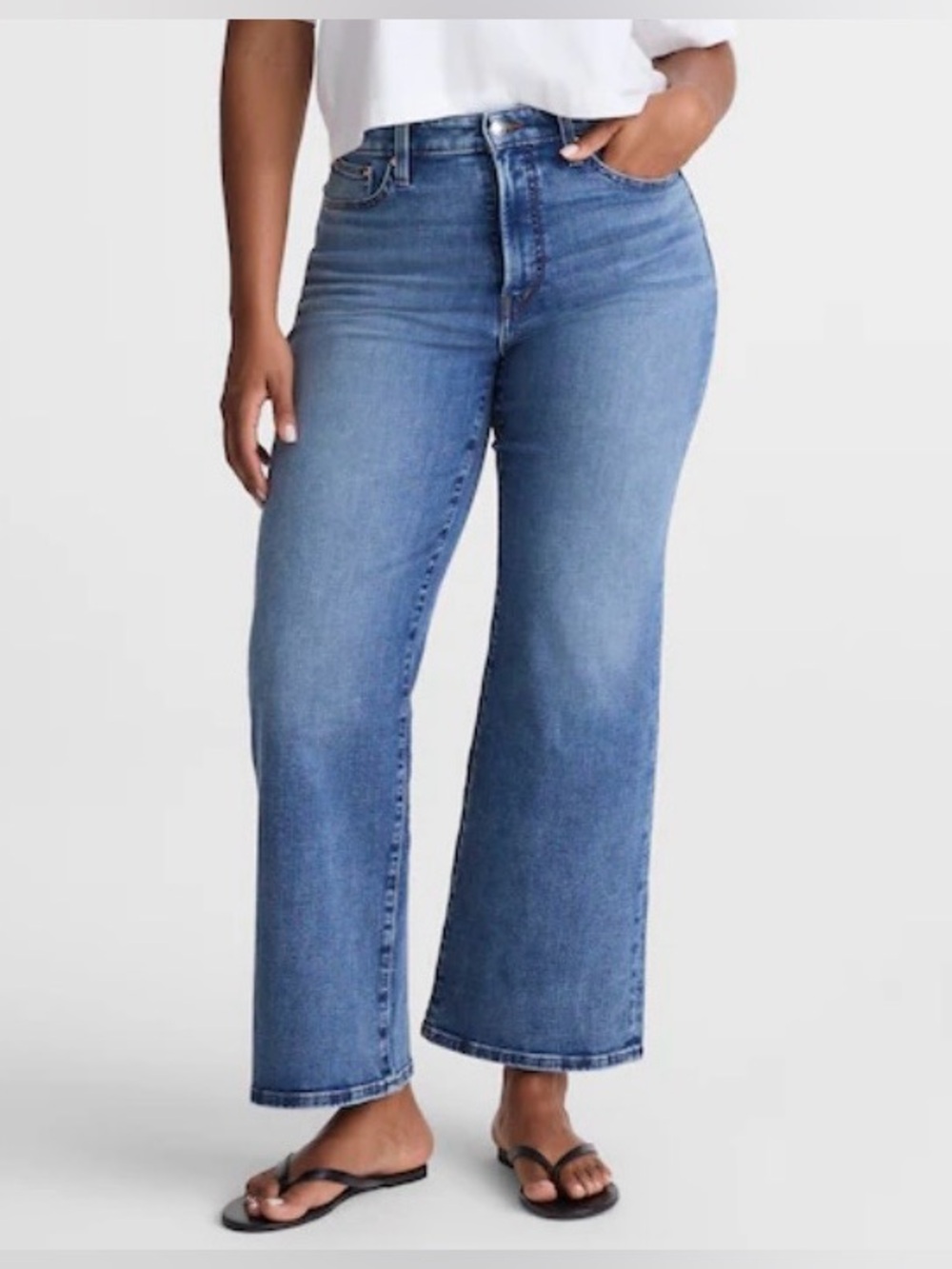 Madewell size 29 Medium Blue High-Rise Wide-Leg Jeans
